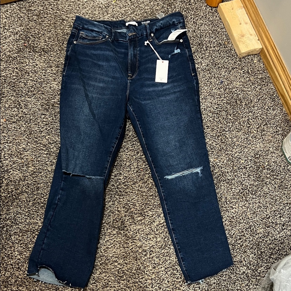 Good American Midnight Blue Ripped Jeans